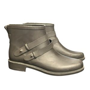 CHOOKA Midtown Strappy Black Ankle Rain Boots Women’s Size 9 VGC